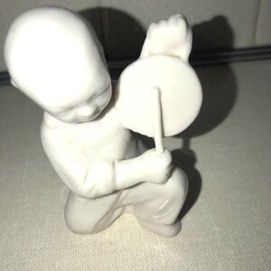 Vintage Chinese‎ Cultural Sculpture Figurine Drummer Boy